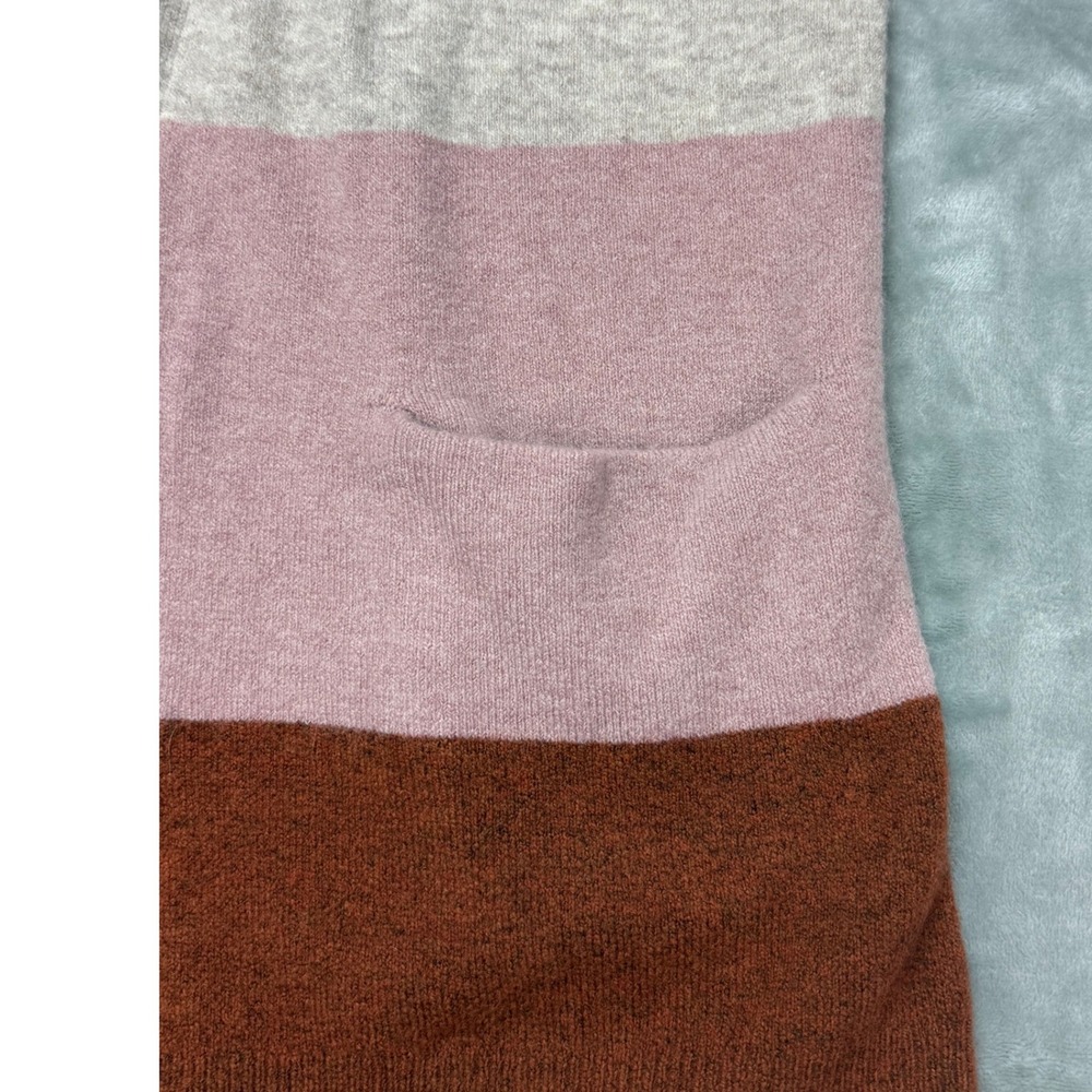 Madewell Cardigan Sweater M Color Block Open Front Knit Pink Brown Beige - Picture 5 of 8